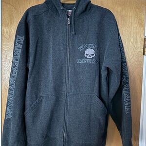 Harley-Davidson Charcoal Hoodie with Skull Design
